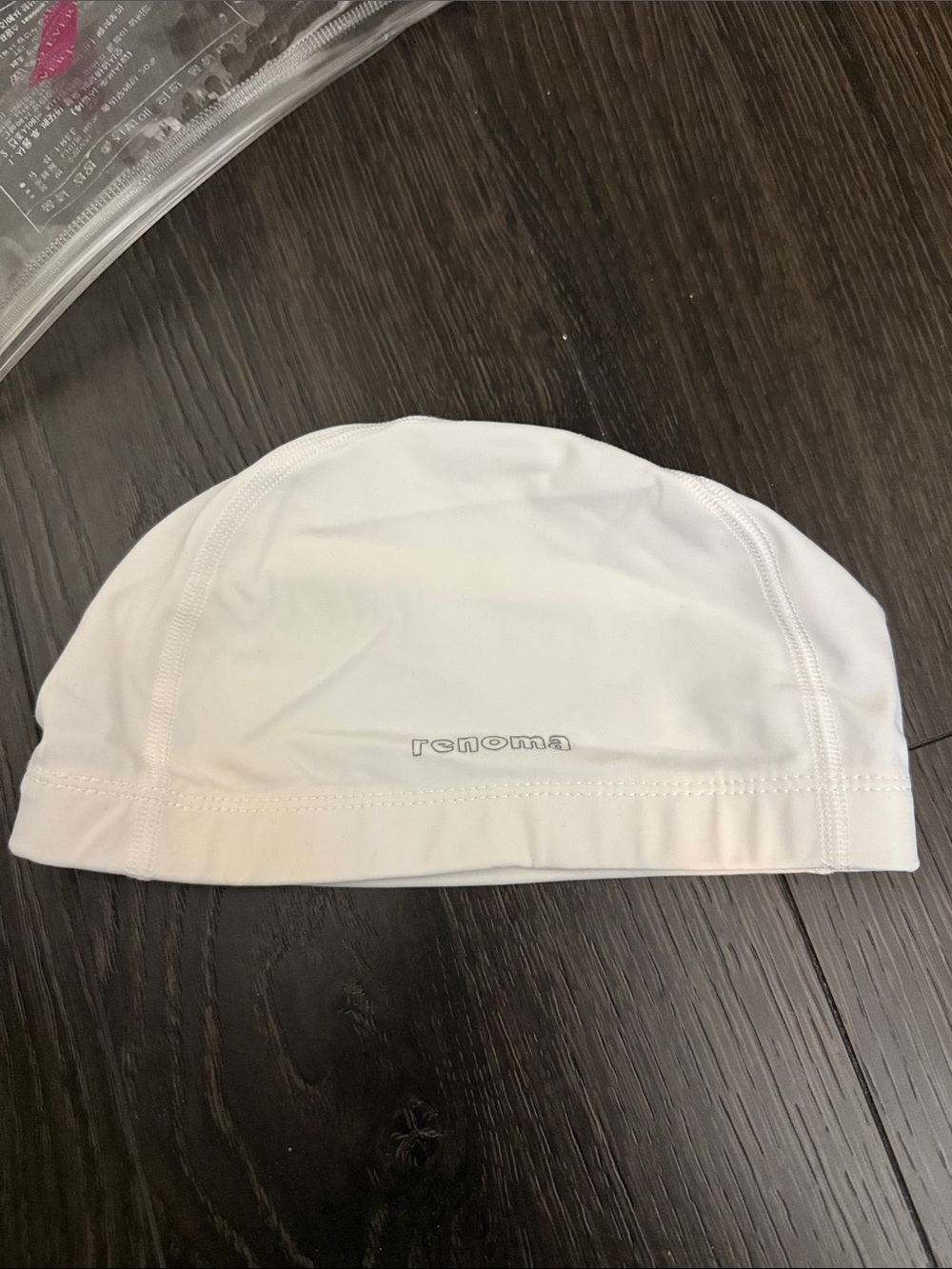 Caribbean White Swim Cap with Subtle Logo